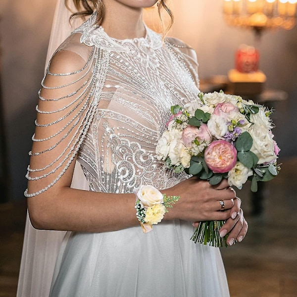 2 st bröllopshandledskorsage handledskorsage blad bal corsage handledsblommor H