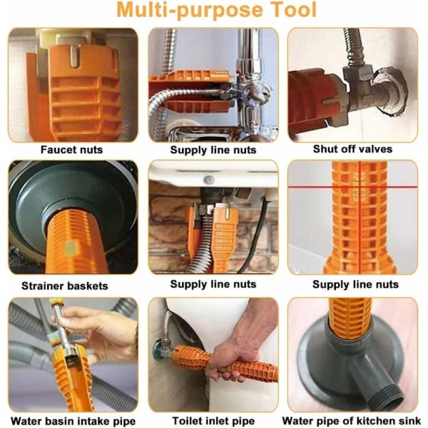 Aluminiumlegering Krannyckel Klämma Diskho Krannyckel Multifunktionell Halkskydd Lättanvänd Blandare Kran för Hem Kök Badrum Diskho Blandare - Orange