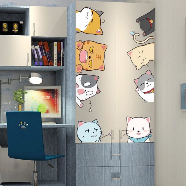Kattväggklistermärken, anime barnkammare väggkonst, baby väggmålningar, d