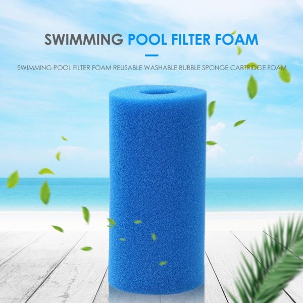 4 st filter svamp, pool filter skum, återanvändbar och tvättbar patron filter svamp, blå, 10*20cm