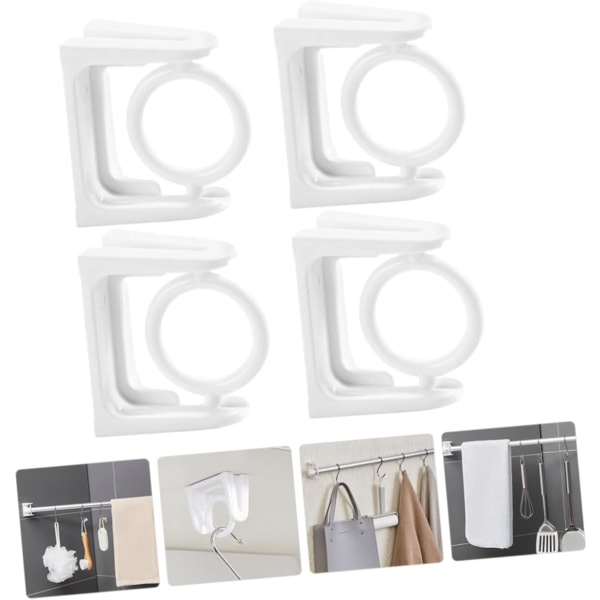 4 Pieces Round Hook Window Opener Pole Shower Curtain Rod Hanger