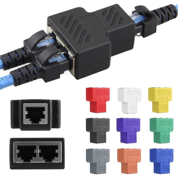 6 stk. RJ45-splitter-stikadapter 1 til 2 LAN Ethernet-splitter