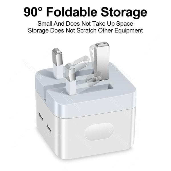 40W USB C Snabbladdare, 2 USB-C-portar, Snabbladdare för iphone 13/