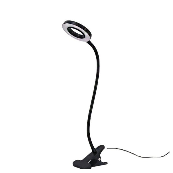 5 W Clamp pöytälamppu, 360° joustava kiinnitettävä lukulamppu, 50 cm, musta
