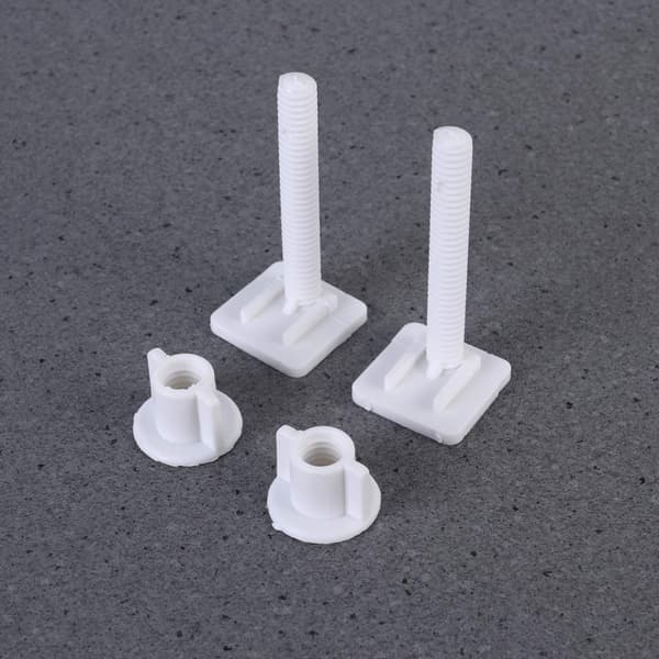 4 stk toalettsete skruer - i plast - 27 x 28 mm
