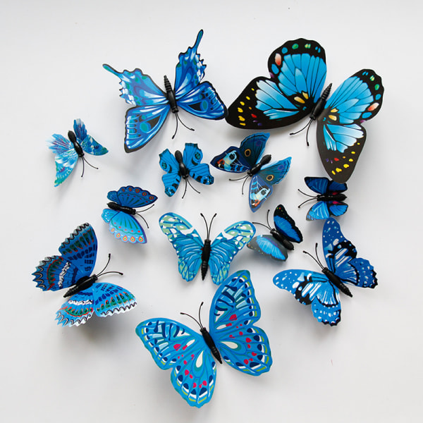 36 kpl 3D-perhoset seinätarrat Perhoset makuuhuoneeseen pääsy