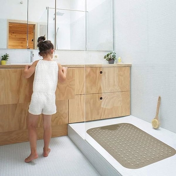 Halkskyddad duschmatta Sugkopp massage khaki duschmatta 40*70cm