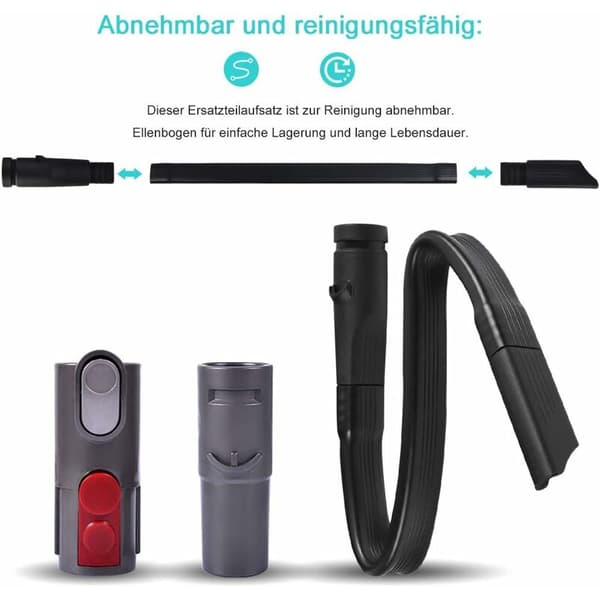 Flexibelt fogmunstycke + adapter + slang för Dyson V8, V10, V7, V11