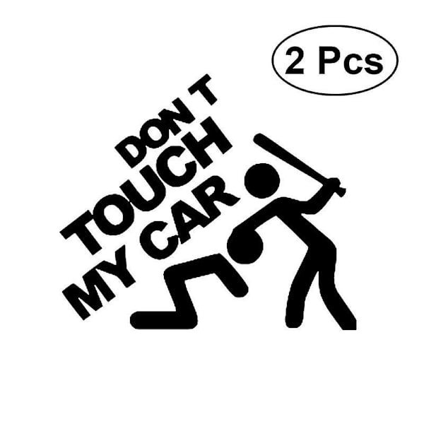 2 st Don't Touch My Car Roliga Bilstickers (Svart)