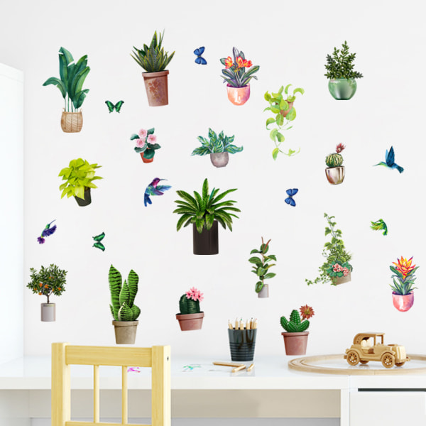 Potted Plants Wall Sticker Decorative Adhesive Film Wall Sticker