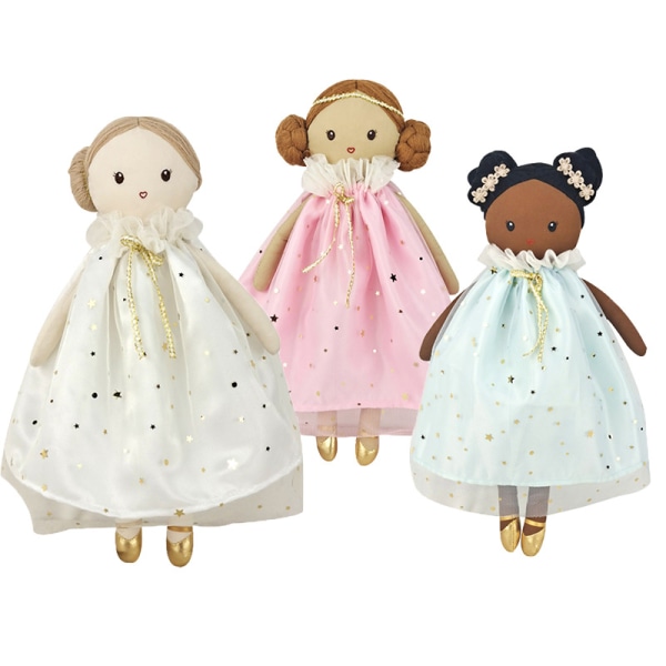 Pehmeä set - 3 monikulttuurista nukkea irrotettavilla mekoilla - Toddler nukkepaketti kaiken ikäisille pojille ja tytöille, nukkuva nukke (3 kpl)