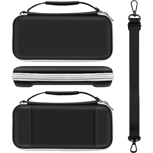 Bärväska och skyddande fodral, tillbehörskit kompatibelt med Switch OLED, bärbar resväska, fodral för Switch OLED, skärmskydd, tumgrepp - Vit
