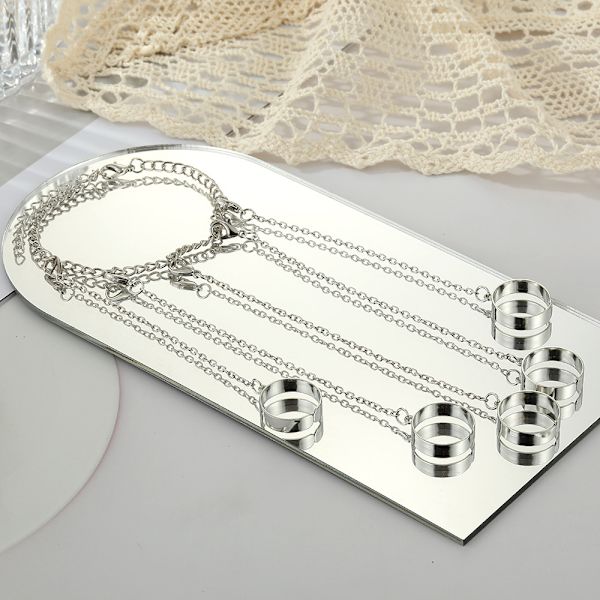 Punk stil kedja combi ring fri demontering öppning justerbar r