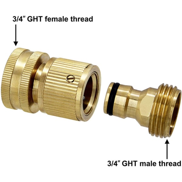 2 par messing haveslange konnektor 3/4 tommer hane adapter hurtig