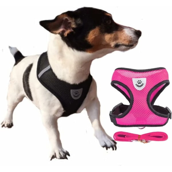 Sele L Rosa for katt/hund/valp Ventilert + Gratis kobbel samme farge