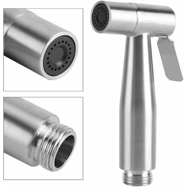 Toalett Bidet Spray, Bärbar Rostfritt Stål Badrum Bidet Toalett Sprayer Hygien Kit WC Bärbar Dusch Sprayer för Toalett Tillbehör