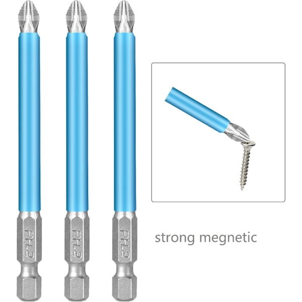 10 PH2 Slagboremaskin Bits Sklisikker Slagboremaskin Bits PH2 Skru