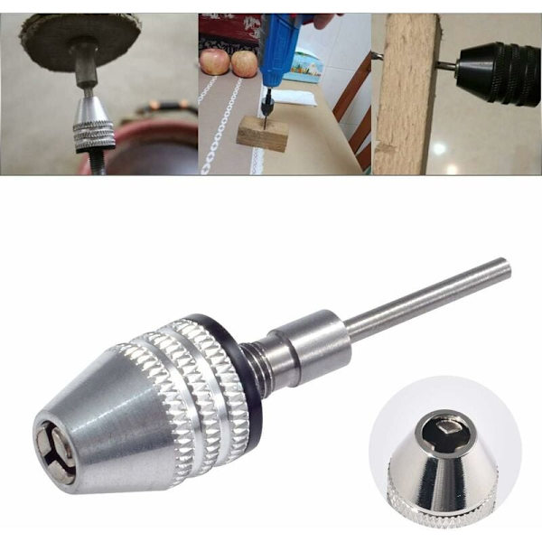 Nyckellös Mini 3-back Chuck Skruvmejseladapter med Snabbväxling 2.