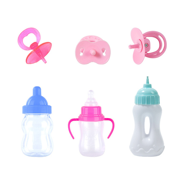 16-delad set med 18-tums docka nappflaska babyhus mini napp