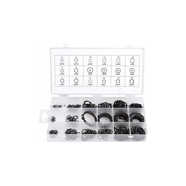 300st E-Clip Snap Ring Shop Sortiment Black Circlip Kit Externa