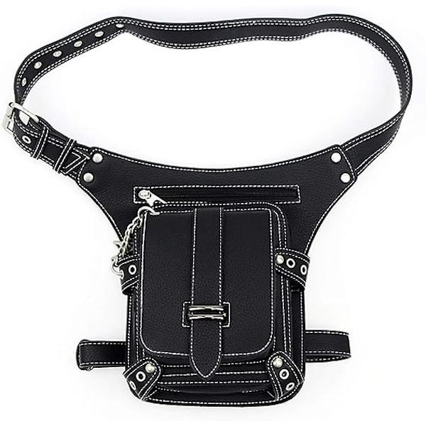 Steampunk midjeväska Fanny Pack Fashion Gothic Läder Axel Väska