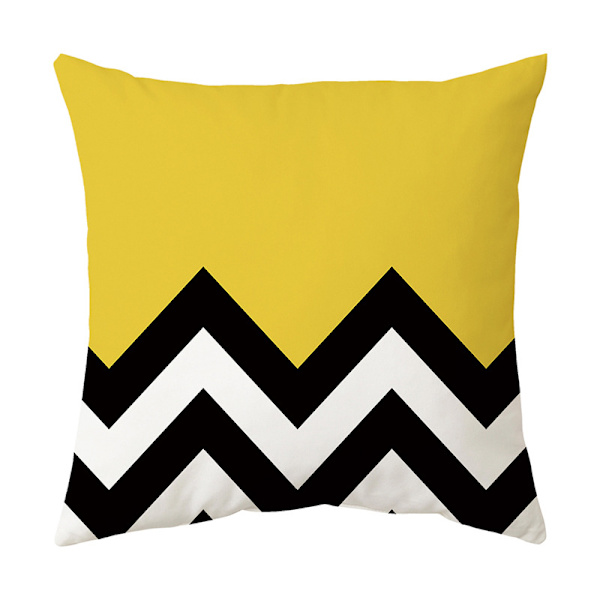 Kuddfodral Geometriskt tryck Gult 45x45cm 4st