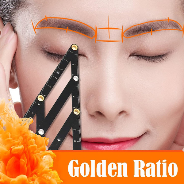 Gyllene snittet ögonbrynslinjal, ögonbrynsmätlinjal, för semi-permanent ögonbryns tatuering positionering DIY ögonbryns tatuering