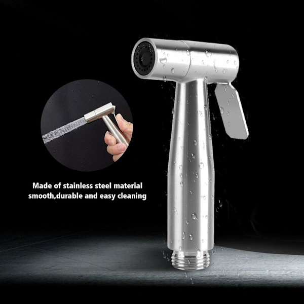 Toalett Bidet Spray, Bärbar Rostfritt Stål Badrum Bidet Toalett Sprayer Hygien Kit WC Bärbar Dusch Sprayer för Toalett Tillbehör