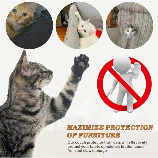 Kattenskrapebeskytter, 6 gjennomsiktige klistremerker møbelbeskyttere