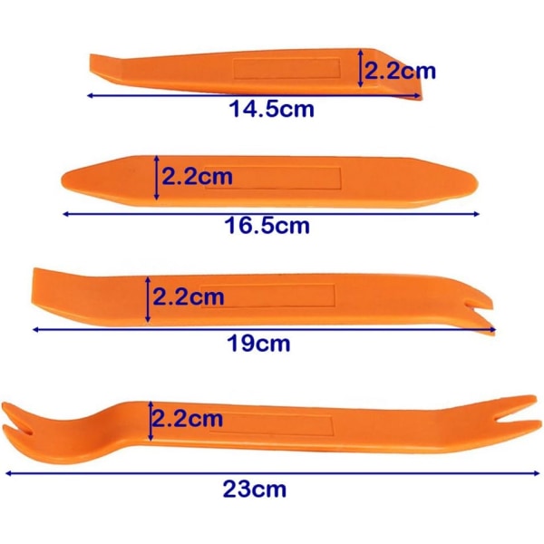 Universal 4-delt sett med nye bilstereo- og dashbordklipsfjerningsverktøy