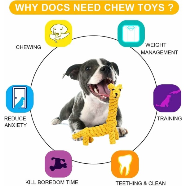 Dog Chew Rope Toy, Valpe Chew Leker, Hunde Tannbørste Leker for Aggre