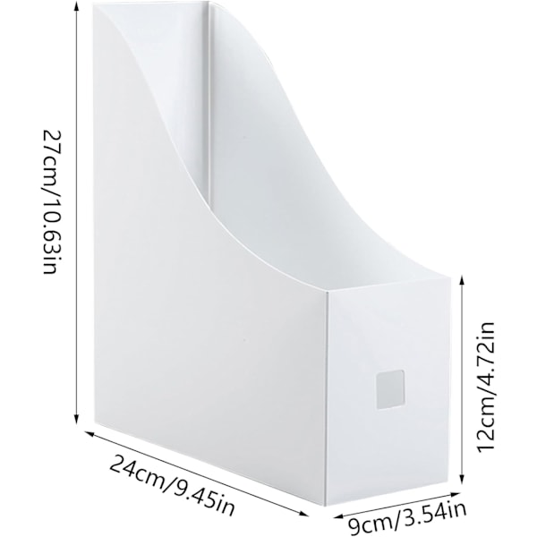 5 stk. magasinholder i plast, magasinopbevaring, hvid plast Maga