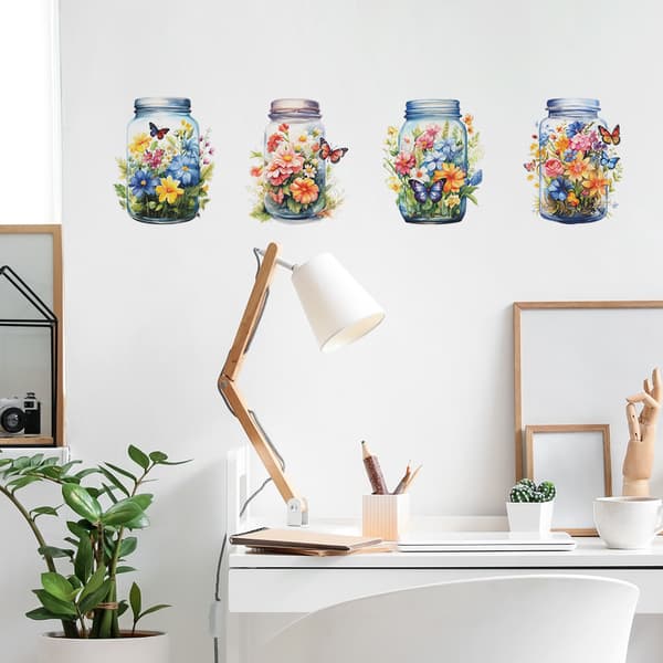 Blomster Väggdekaler Fönsterdekaler Barn Flickor Väggdekaler Blomsterträd Bu
