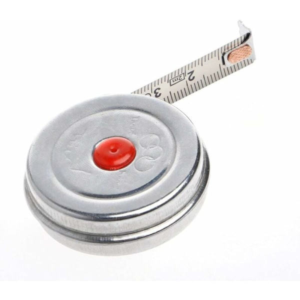 Rostfritt Stål Retractable Måttband för Kontor, 2m, Mini Metrisk