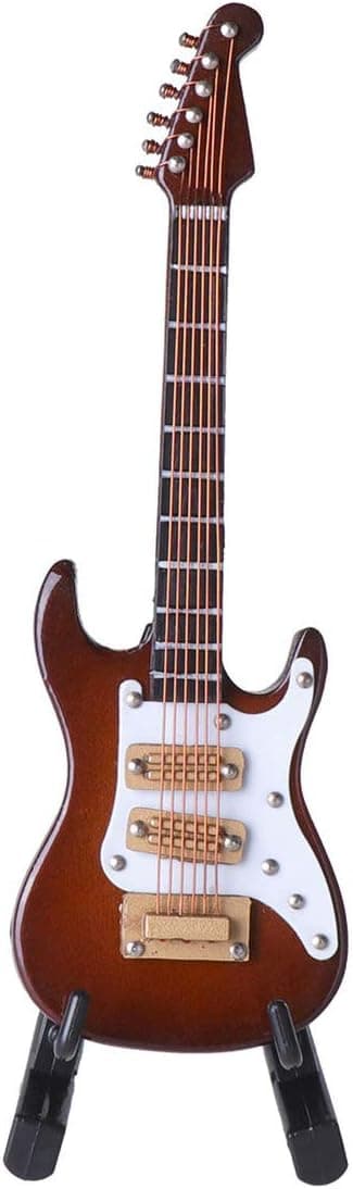 Miniatyrgitarrmodell elgitarr rörlig docka musikinstrument miniatyr