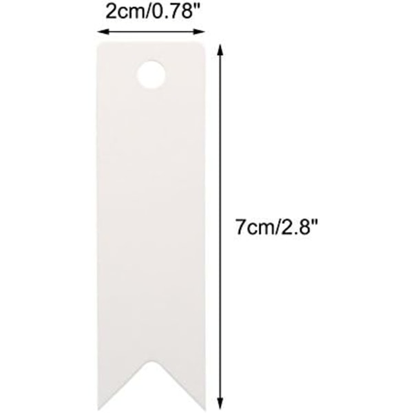 Kraftpapir-etiketter 7x2cm gaveetiketter, 100 stk. og jutetråd, til bryllup Ch