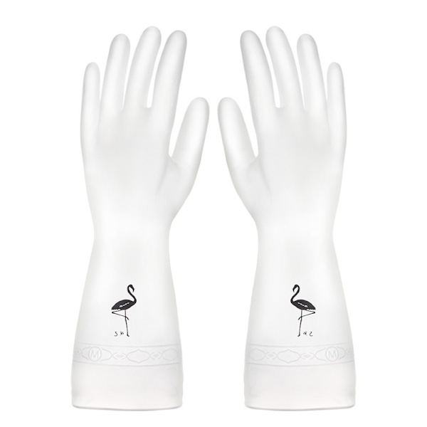 Hushållshandskar Vita Flamingo Fawn PVC Hushållsrengöringshandskar