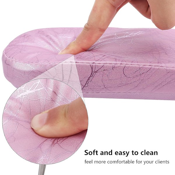 Nagelkudde Handstöd, Mikrofiber Läder Nagel Armstöd Kudde Fäste, Fällbar Professionell Nagelkonst Handkudde, Lämplig för Nagelsalong Skrivbordstekniker (Rosa)