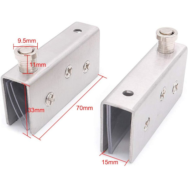 2-pack skåpdörr pivot gångjärn topp och botten montering stort glas