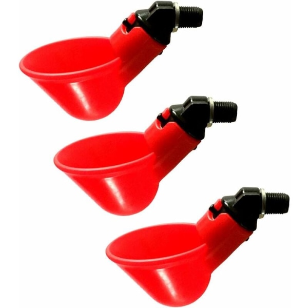 Set of 3 automatic waterers for chicks, quails, ducks and other p