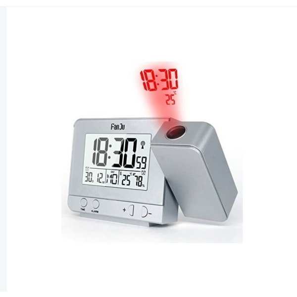 Digital projektionsväckarklocka med temperatur och tidsprojektion