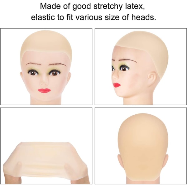 Bald Caps Latex Bald Cap för vuxna Makeup Bald Head Peruk Cap Kostnad