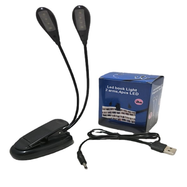 LED-klämma på läslampor, USB, läslampa i sängen