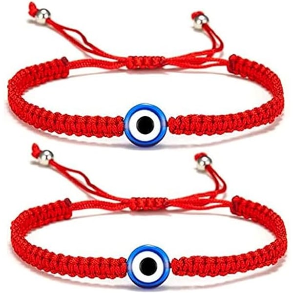 2-pack Demon Eye Double Ball Blue Eye Evil Eye Röd Handgjord fläta