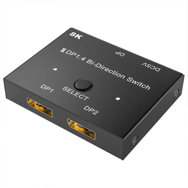 DisplayPort-switch Bi-directional Manuell 8k Dp Splitter 1.4 Dubbel Monitor Switch