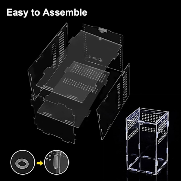 Insektfôringsboks Akryl Terrariumbeholdere for Skorpion Frosk Kjæledyr Repti