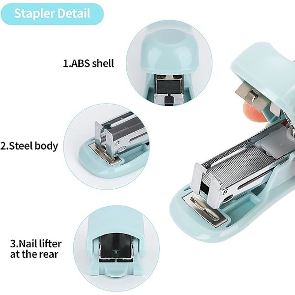 Minihäftapparat, bärbar skrivbordsstapler, manuell remsstapler