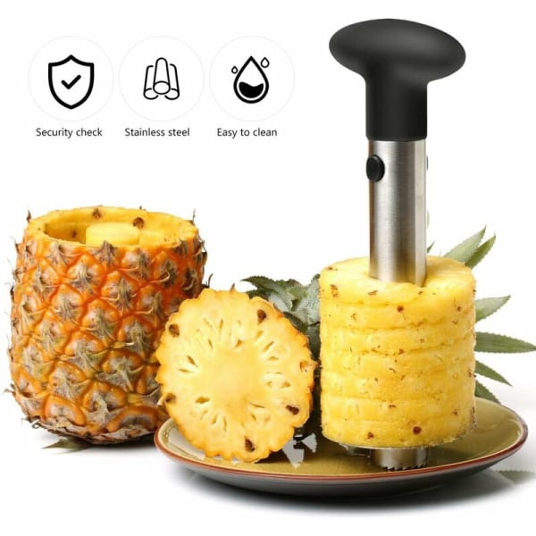 Ananas Cutter Ananas Cutter Ananas Slicer, Rustfrit Stål Skræller og Avocado Cutter Skræller Frugt Cutter (Sølv)，