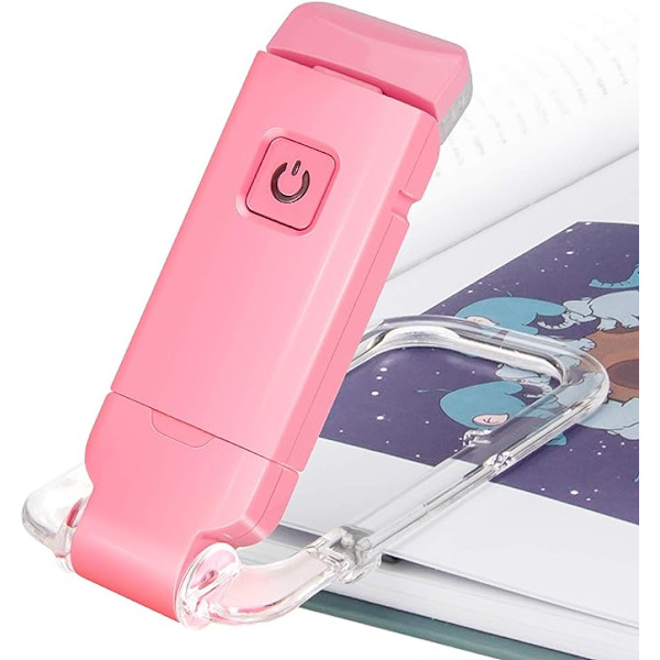 LED-kortboklampa USB-laddad läslampa klämma på sängbord varm vit justerbar bärbar bokmärkeslampa 10,5 * 4,6 * 1,3 cm