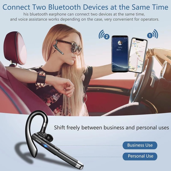 Bluetooth Headset One Ear Earphone Öronsnäcka för mobiltelefoner Wirel